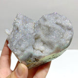 8 Pieces Aura Quartz Cluster Heart With Stand 2 - Wholesale Crystals