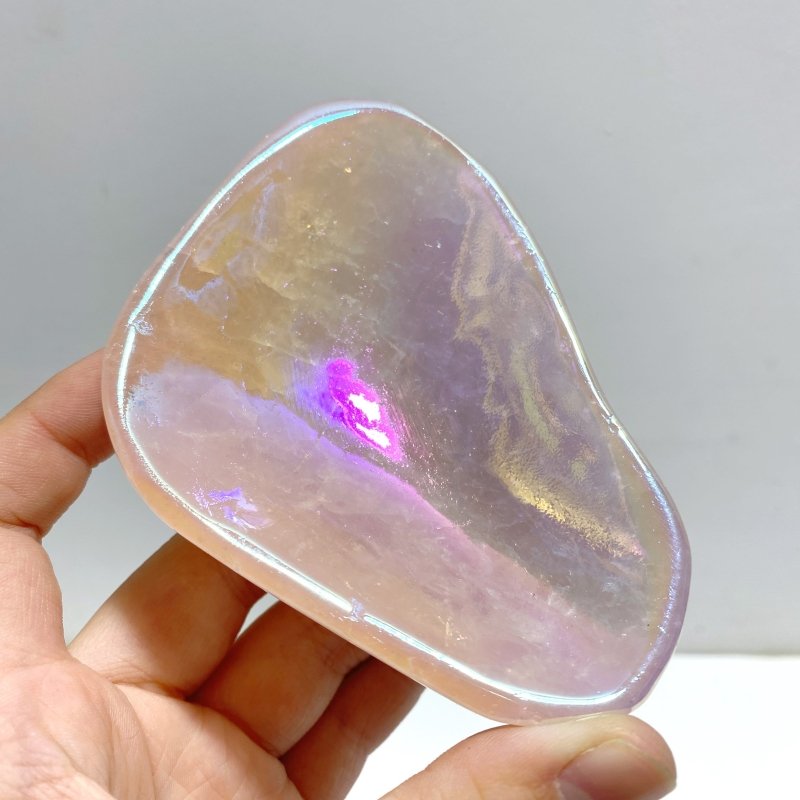 8 Pieces Aura Rose Quartz Bowl Carving - Wholesale Crystals