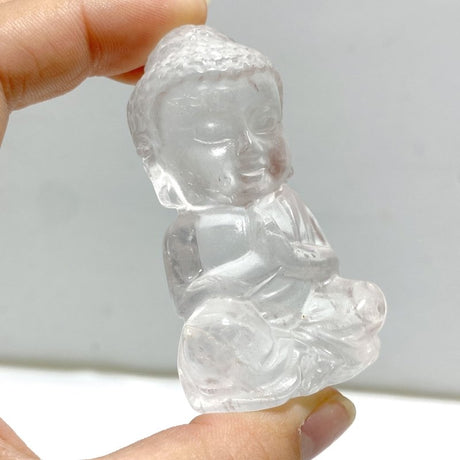 8 Pieces Beautiful Clear Quartz Buddha Carving - Wholesale Crystals