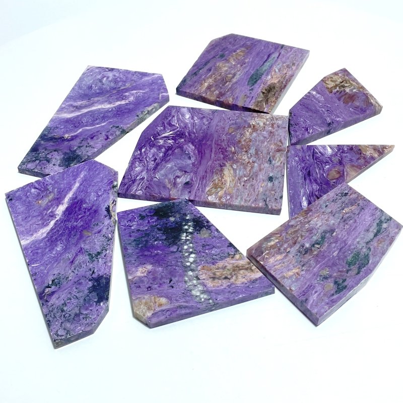 8 Pieces Beautiful High Quality Charoite Slab - Wholesale Crystals