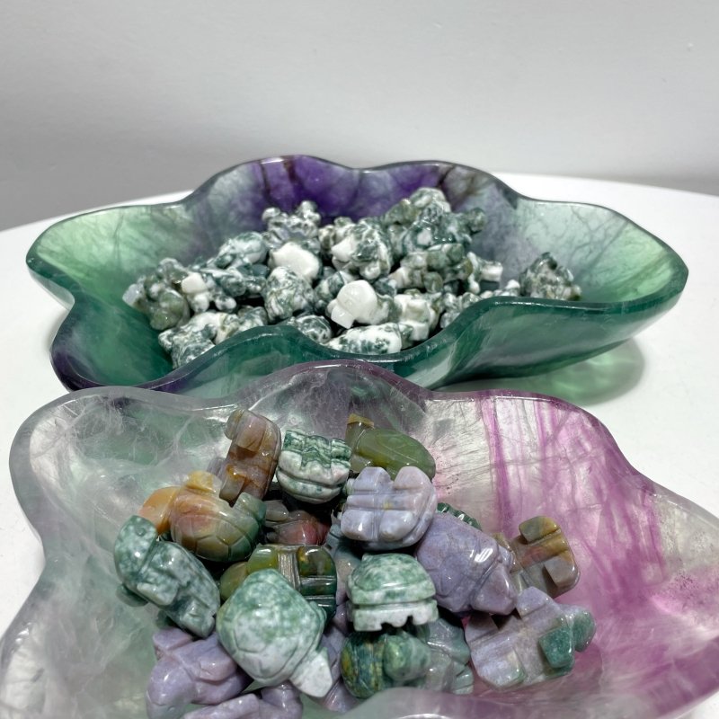 8 Pieces Beautiful Large Fluorite Bowl Home Decor Carving - Wholesale Crystals