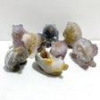 8 Pieces Geode Druzy Agate Bear Carving - Wholesale Crystals