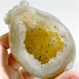 8 Pieces Geode Druzy Agate Bear Carving - Wholesale Crystals