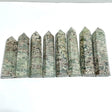 8 Pieces Green Sakura Flower Agate Point - Wholesale Crystals