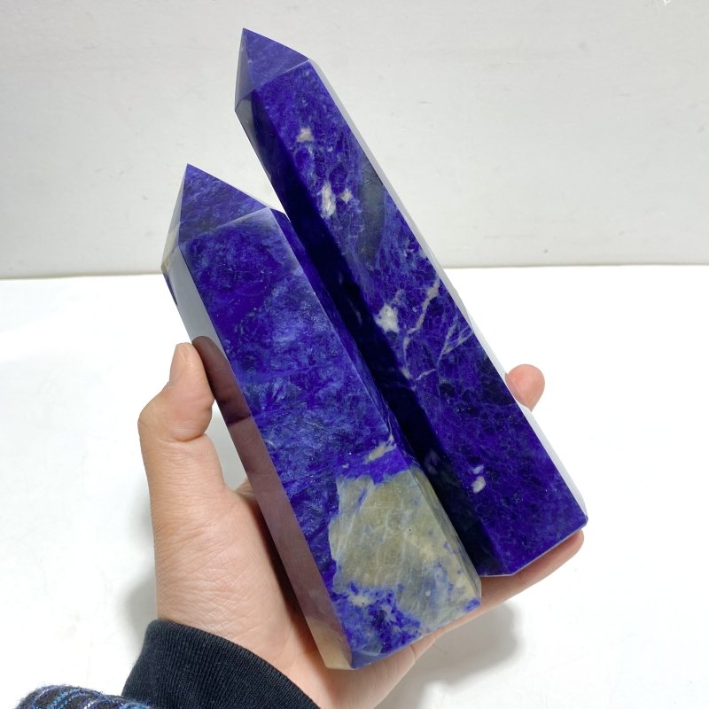 8 Pieces High Quality Sodalite Tower Points - Wholesale Crystals