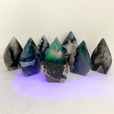 8 Pieces Large Volcano Agate Arrow Head Shape (UV - Reactive) - Wholesale Crystals