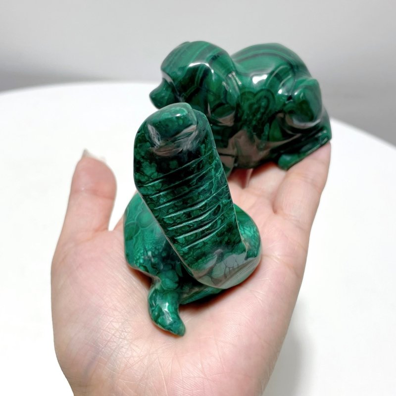 8 Pieces Malachite Animals Carving - Wholesale Crystals