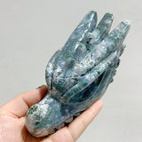 8 Pieces Moss Agate Dragon Head Carving Closeout -Wholesale Crystals