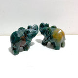8 Pieces Moss Agate Elephant Carving - Wholesale Crystals