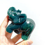 8 Pieces Moss Agate Elephant Carving - Wholesale Crystals