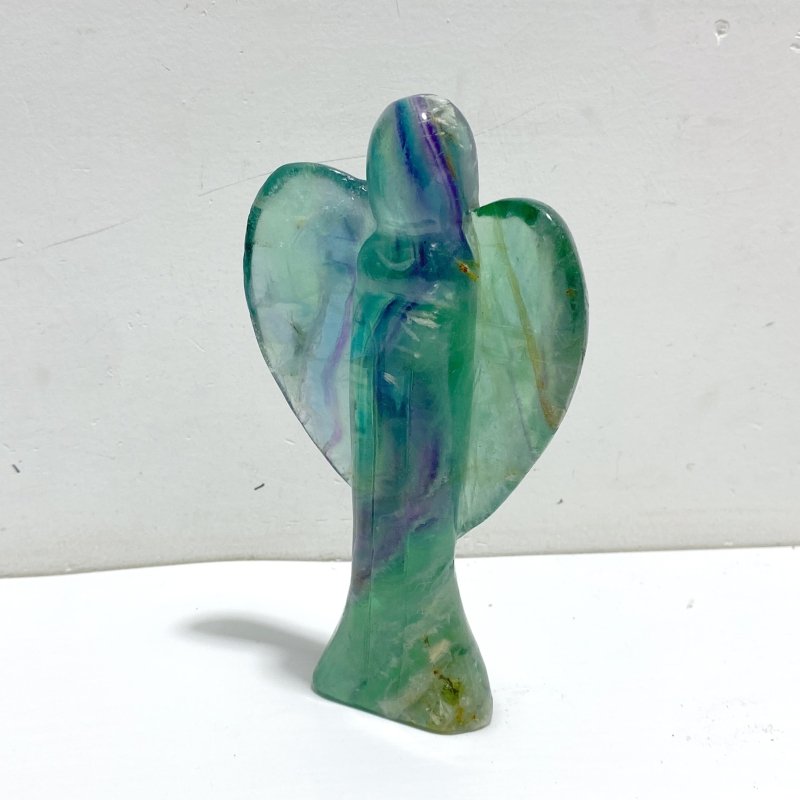 8 Pieces Rainbow Fluorite Angel Carving - Wholesale Crystals