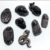 8 Pieces Silver Sheen Obsidian Animals Carving - Wholesale Crystals