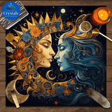 8 Vintage Rune Pentagram Tarot Tablecloth - Wholesale Crystals