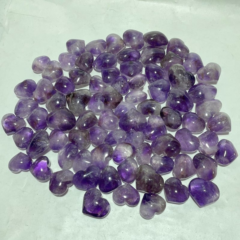 80 Pieces Amethyst Heart Crystal - Wholesale Crystals