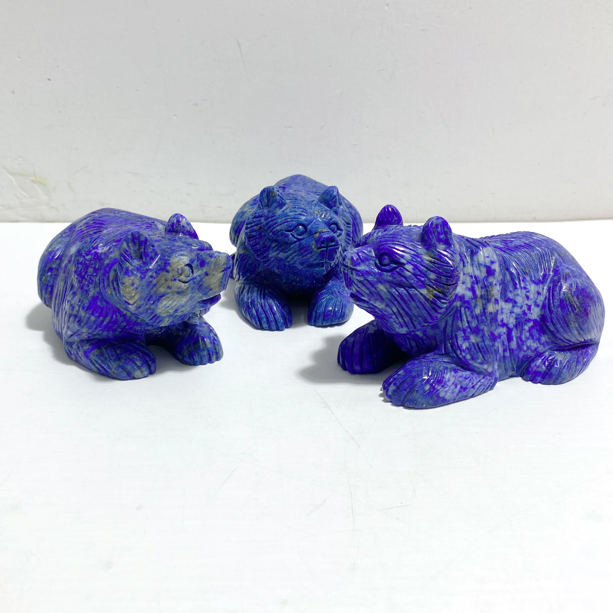5 Pieces Lapis Lazuli Bears Carving