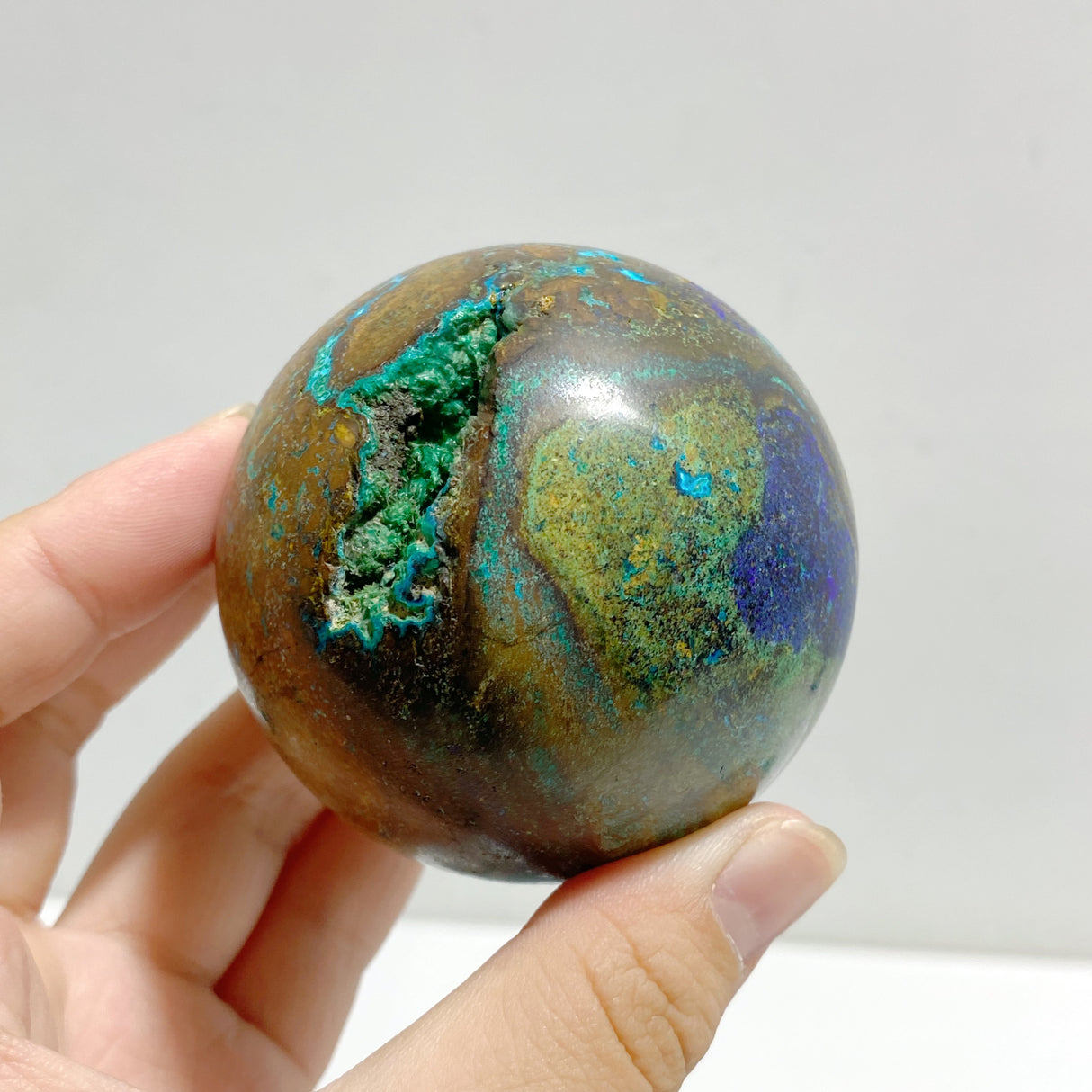 10 Pieces Azurite Mixed Malachite Spheres #3