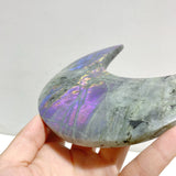 3 Pieces Beautiful Labradorite Moon Carving With Stand