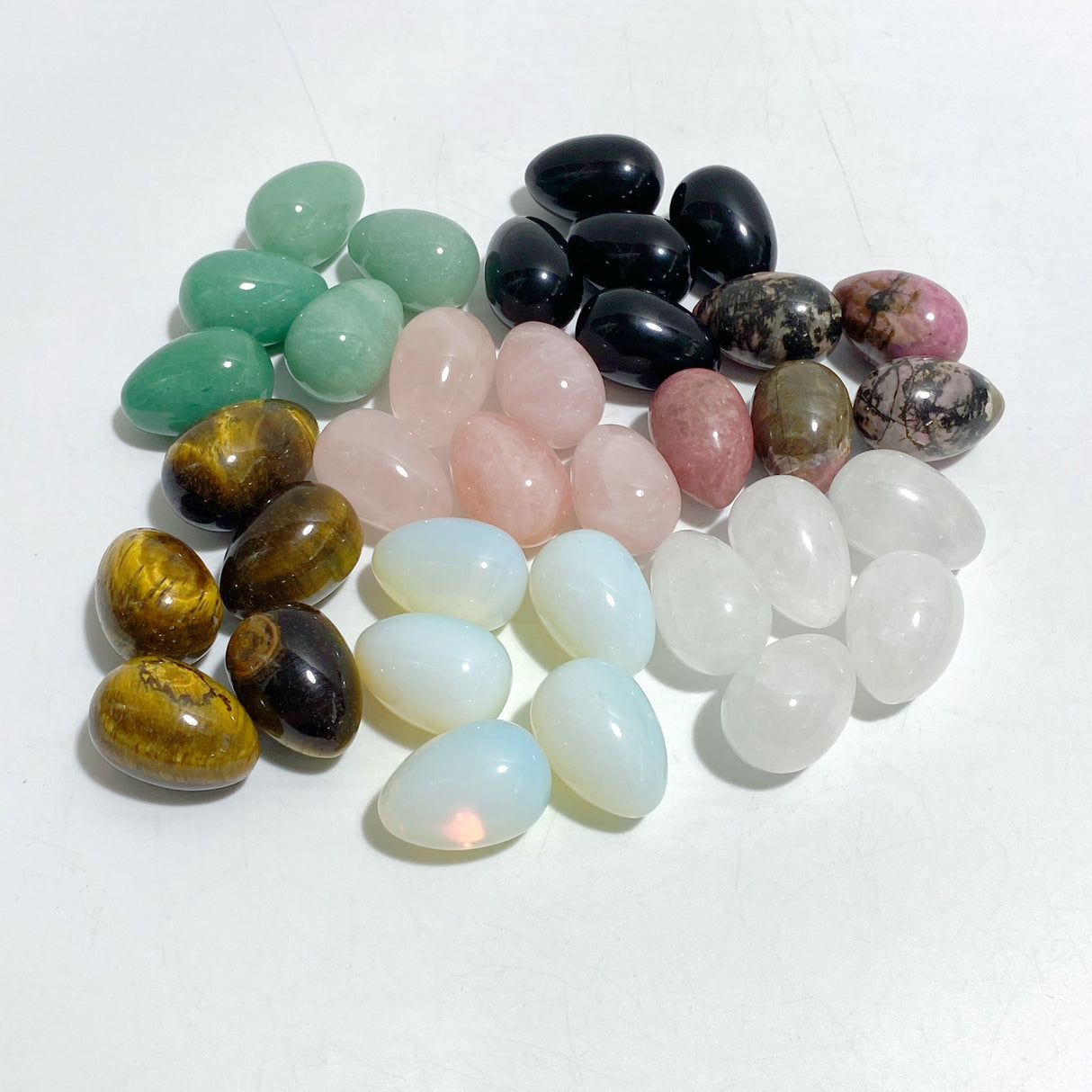 7 Types Mini Egg Clear Quartz Tiger Eye