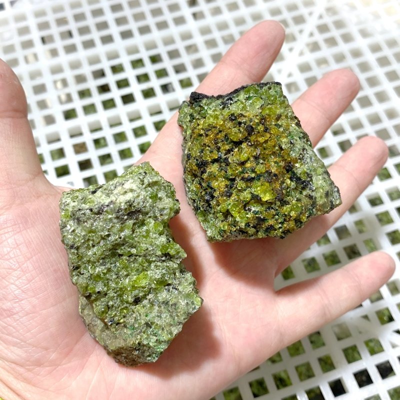 89 Pieces Raw Peridot Stone (Sea Freight Only) -Wholesale Crystals