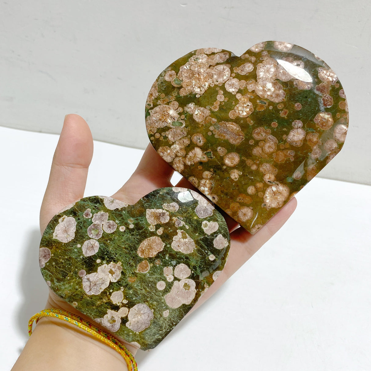 12 Pieces Large Rainforest Jasper Heart #1