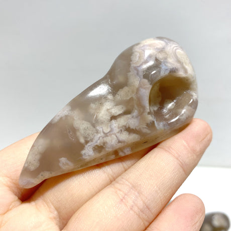 18 Pieces Sakura Flower Agate Crow Skull Carving