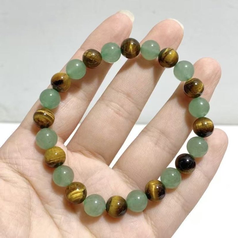 8mm Green Aventurine Mixed Tiger Eye Bracelets Wholesale -Wholesale Crystals