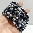 8mm Multi - faceted Black Orca Agate Bracelet Wholesale - Wholesale Crystals
