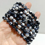 8mm Multi - faceted Black Orca Agate Bracelet Wholesale - Wholesale Crystals