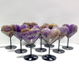 9 Pieces Amethyst Mixed Agate Heart With Stand - Wholesale Crystals