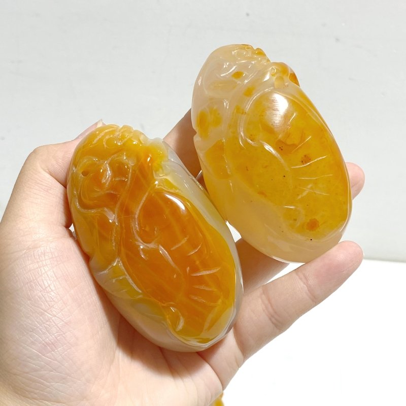 9 Pieces Beautiful Agate Tiger Carving - Wholesale Crystals