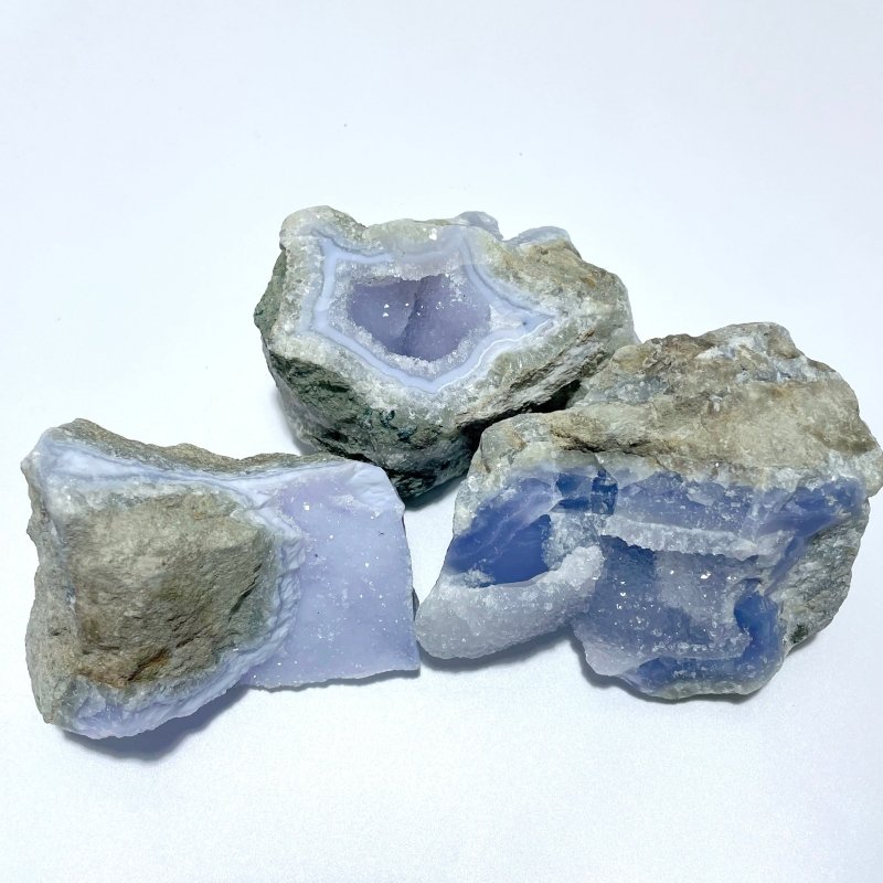 9 Pieces Blue Chalcedony Cluster Specimen - Wholesale Crystals