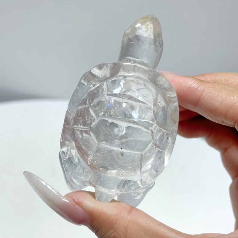 9 Pieces Clear Quartz Turtle Carving - Wholesale Crystals