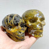 9 Pieces Geode 6th Vein Ocean Jasper Skull Carving -Wholesale Crystals