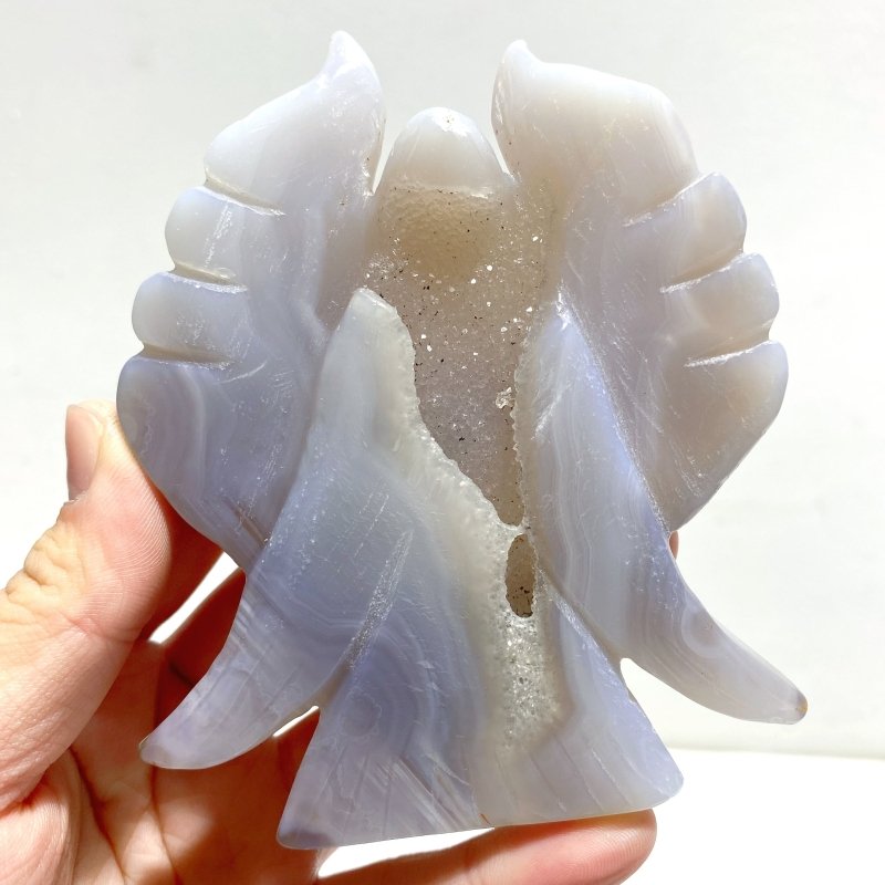 9 Pieces Geode Agate Druzy Angel Carving - Wholesale Crystals
