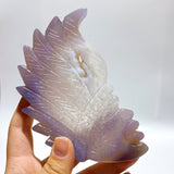 9 Pieces Geode Agate Druzy Indian Feathers Carving - Wholesale Crystals