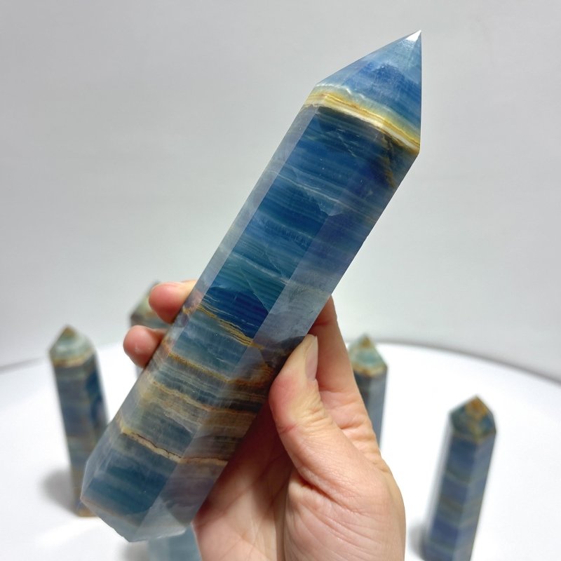 9 Pieces High Quality Blue Onyx Tower - Wholesale Crystals