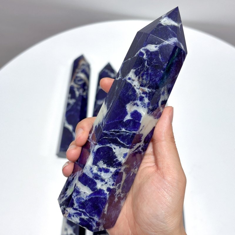 9 Pieces High Quality Sodalite Tower Points - Wholesale Crystals