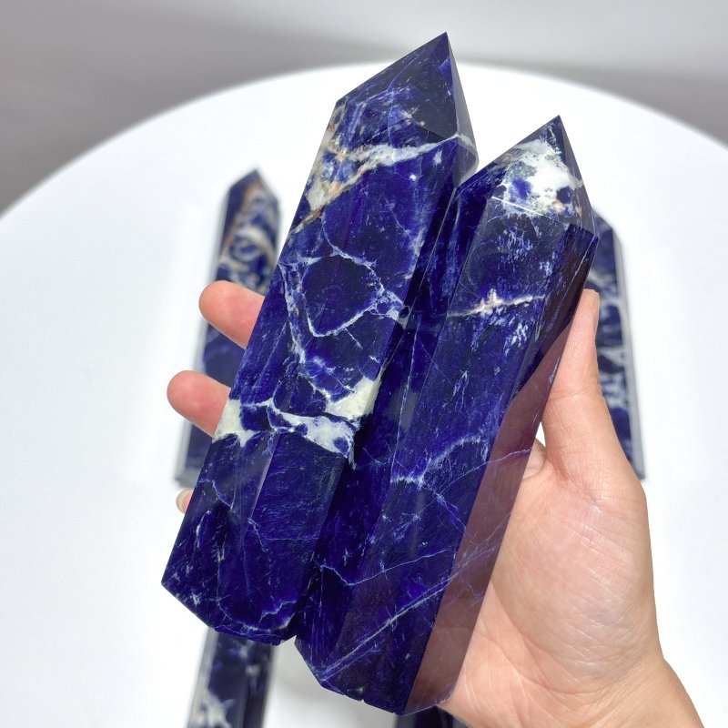 9 Pieces High Quality Sodalite Tower Points - Wholesale Crystals