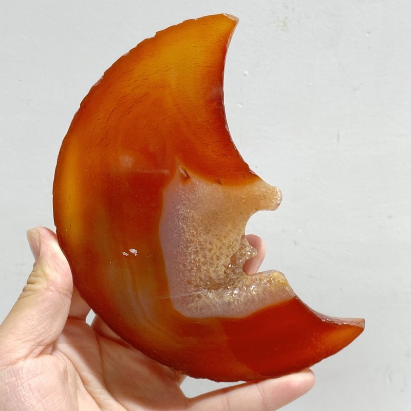9 Pieces Large Carnelian Moon Face Carving Closeout -Wholesale Crystals
