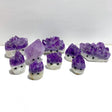 9 Pieces Polished Amethyst Teeth Cluster Groot Carving - Wholesale Crystals