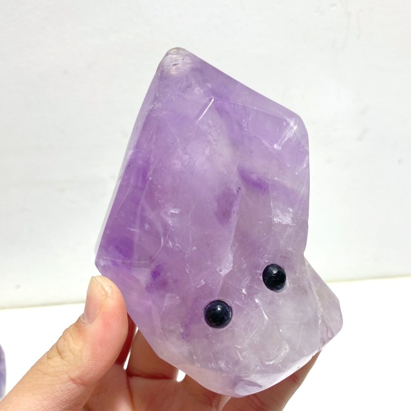 9 Pieces Polished Amethyst Teeth Cluster Groot Carving - Wholesale Crystals