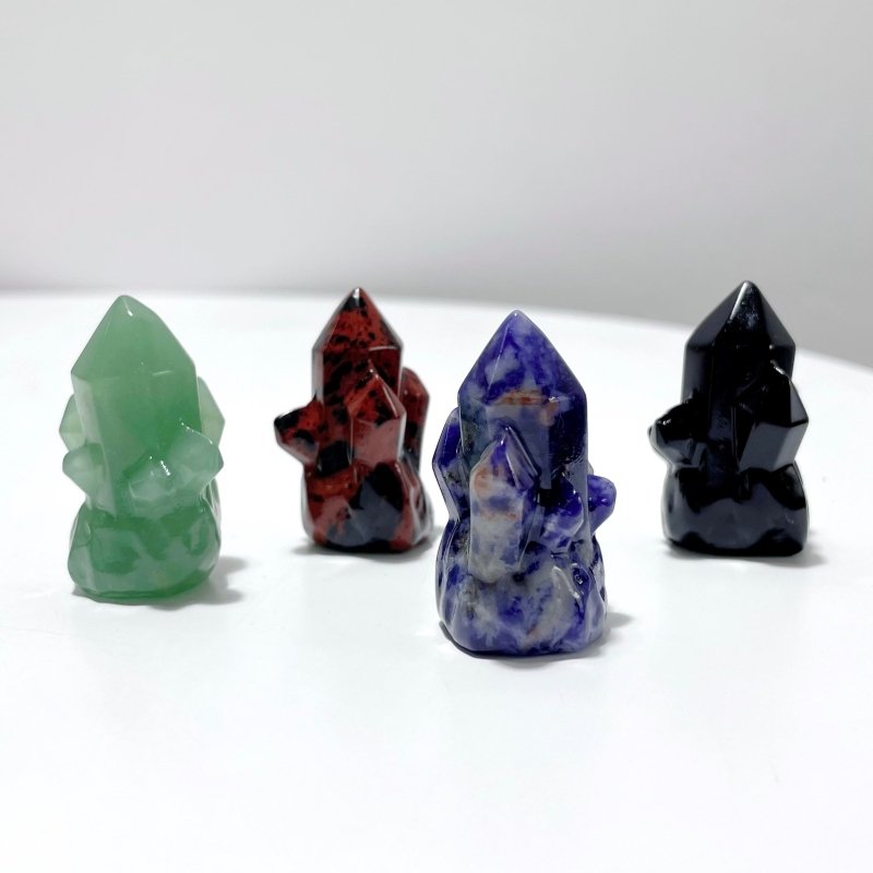 9 Types Crystal Cluster Rocket Shaped Carving Wholesale Pink Opal Obsidian - Wholesale Crystals