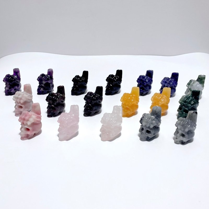 9 Types Crystal Skull With Hand Carving Wholesale Pink Opal Obsidian - Wholesale Crystals