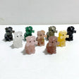 9 Types Mini Dog Carving with Bone Wholesale Rose Quartz Yellow Calcite Obsidian - Wholesale Crystals