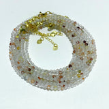 3MM Multi-Faceted Crystal Flash Bead Bracelets Necklace Wholesale Labradorite Sunstone Aquamarine