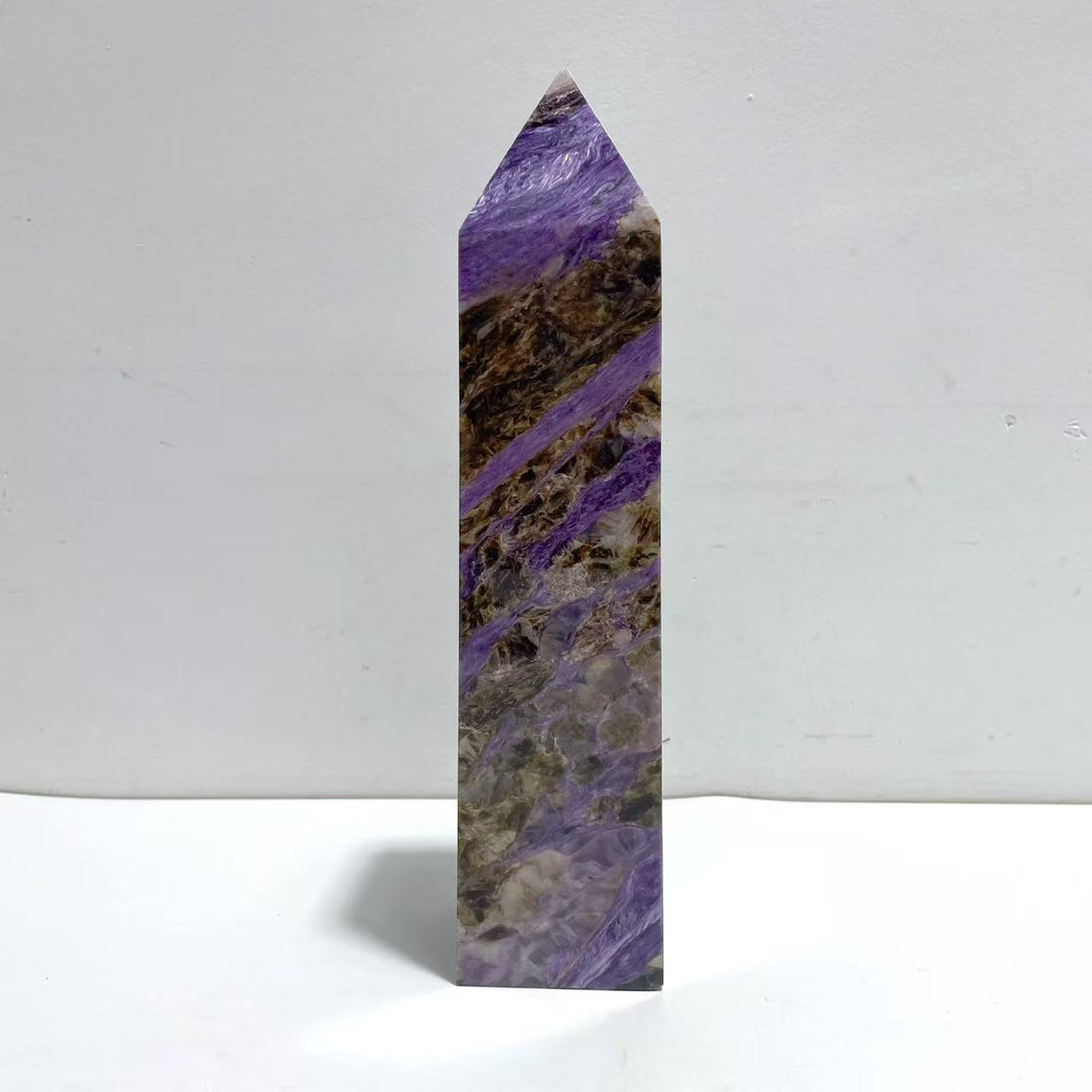 Unique Large Charoite Four-sided Tower For Collection #A03