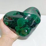 Large Malachite Heart Raw Bottom