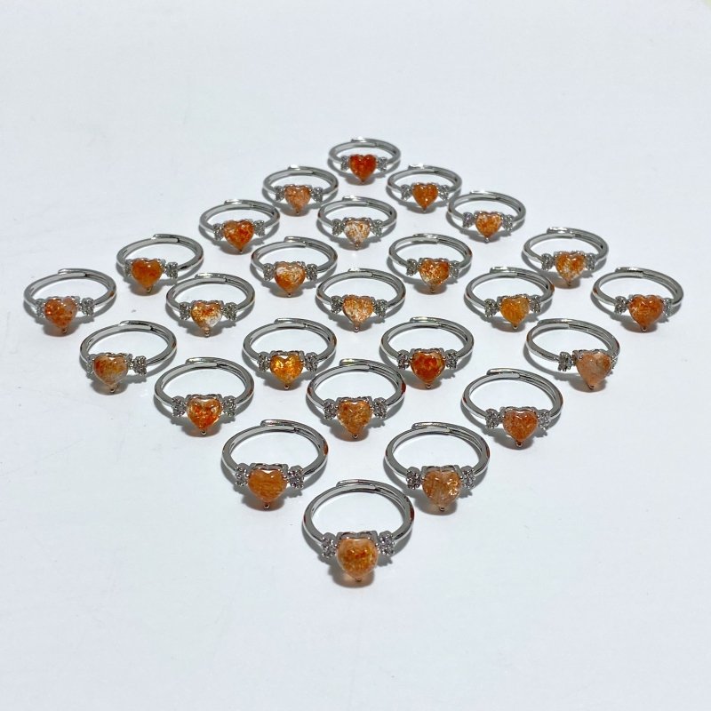 97 Pieces Beautiful Sunstone Heart Shape Ring 1 - Wholesale Crystals