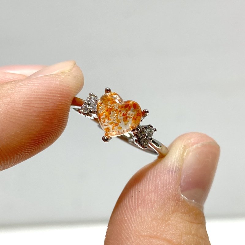97 Pieces Beautiful Sunstone Heart Shape Ring 1 - Wholesale Crystals