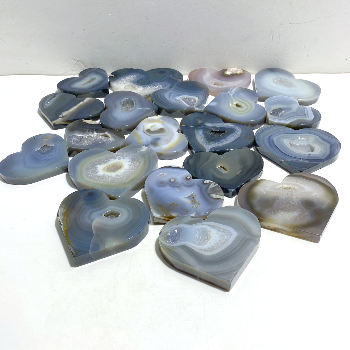 20 Pieces Geode Druzy Agate Heart